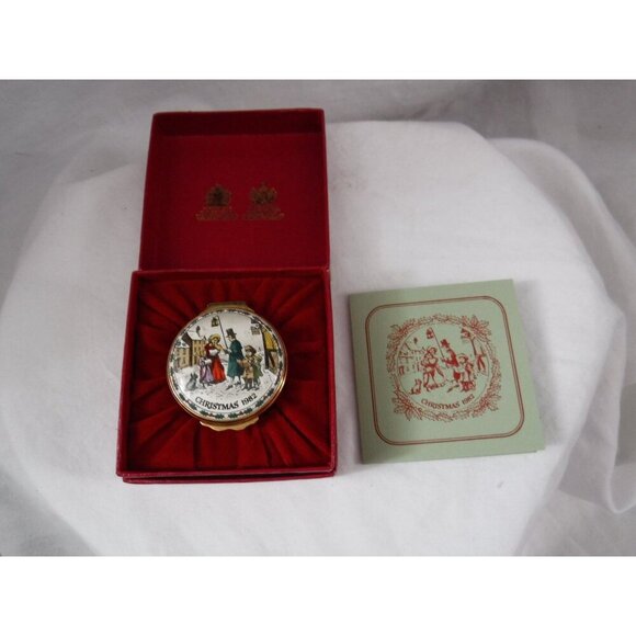 Enamel Box, Halcyon Days, Christmas 1982, Snuff Box, Pill Box, Jewelry box, - Picture 3 of 6